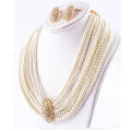 Jewelry Set with Center Golden Stone For Women - Off White. 