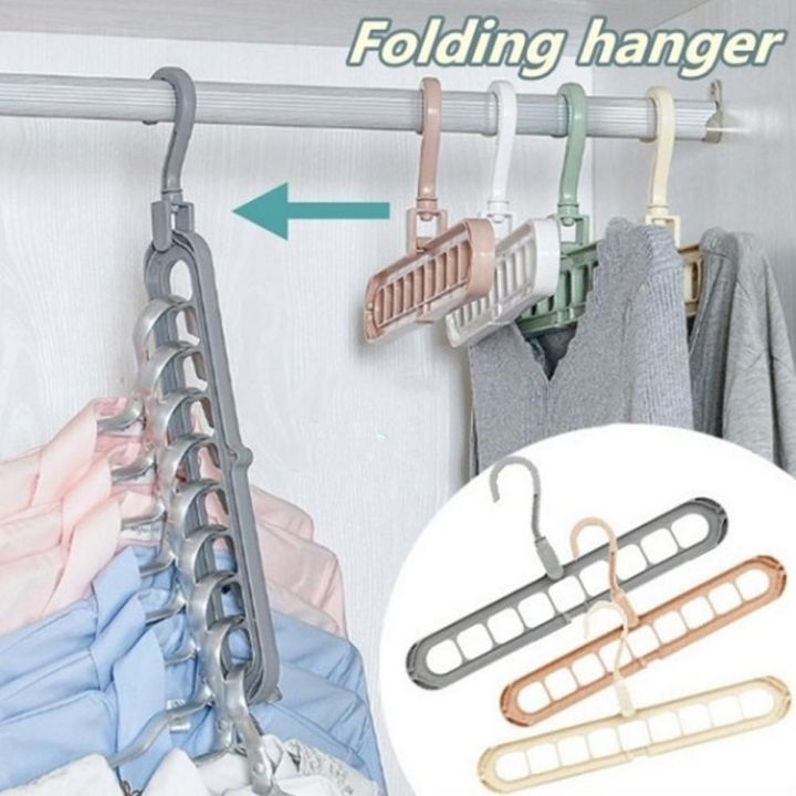 Multifunctional Double Hanger for 360 Degrees Folding Clothes