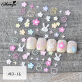 Monja 5D Nail Stickers Cute Embossed Flowers Reliefs Adhesive Decals Floral Leaf Pattern Gel Polish DIY Nail Art Decoration Tool. 