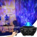 Remote Control RGB Galaxy Projector Lamp With Bluetooth Speaker - Usb Supported LED Projector Light - Led Star Lamp Starry Projector Night Light Table Lamp With Adjustable Brightness - Music Water Ocean Wave Lighting Modes Lights For Bed Room Side Table. 