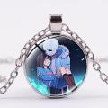 Hot Video Game Undertale Necklace Glass Photo Cabochon Pendant Sans Papyrus Cosplay Jewelry S For Boy Girls. 