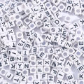 100Pcs Acrylic Beads Letter Beads Cubic White Alphabet Beads 6mm Faceted Beads For Jewelry Making. 
