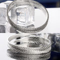Women's Vintage Simple Angel Feather Bangle Adjustable Opening Cuff Bracelet. 