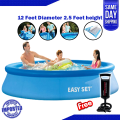 Easy Set Swimming Pool For Adults + FREE Air Pump Diameter 12 Feet Depth 2.5 feet Model (28130). 