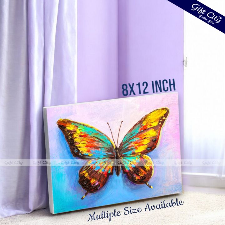 Vibrant Butterfly Digital Canvas Painting  Stunning Wall Art for Home Decor in Various Sizes  Gift City