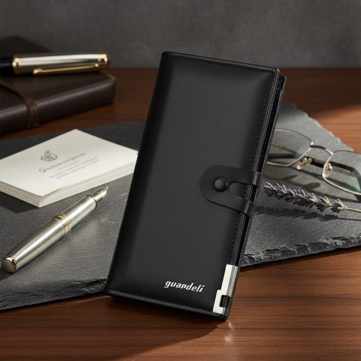 Yuandeli%20Men%E2%80%99s%20Long%20PU%20Leather%20Wallet%20%E2%80%93%20Business%20Slim%20Card%20Holder%20-%20Image%203