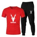 Markhor Design Printed Cotton T Shirt And Trouser Set Casual Wear Shirts For Men. 
