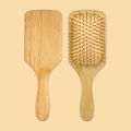 Bamboo Wooden Bristle With Tips Large Size Brush Scalp Massage Hair Beauty Large Plate Comb Home Use, Natural Bamboo Air Cushion Hair Brush Wooden Massage Comb for Smoothing Detangling Anti-Static Hair Care. 