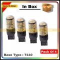 CANBUS LED Turn Signal Indicator Light Bulbs For Car (Pack of 4) 7440 T20 7443 Waterproof, High Quality, Super Brightness Hazard / Blinker led Lights. 