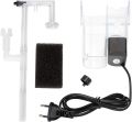 External Filter Aquarium Acrylic Backpack Filter 3-in-1 Waterfall Hang On Filter Aquarium with Filter Cotton for Water Circulation Transparent 3W. 