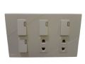 ECM Branded Royal white Metal series china fitting switch board. 