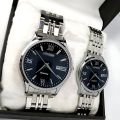 Pack of 2 - Couple Watches Top Branded Fashion Quartz High-Quality Stainless-Steel Chain Water Resistant Pair Watches for Couple. 