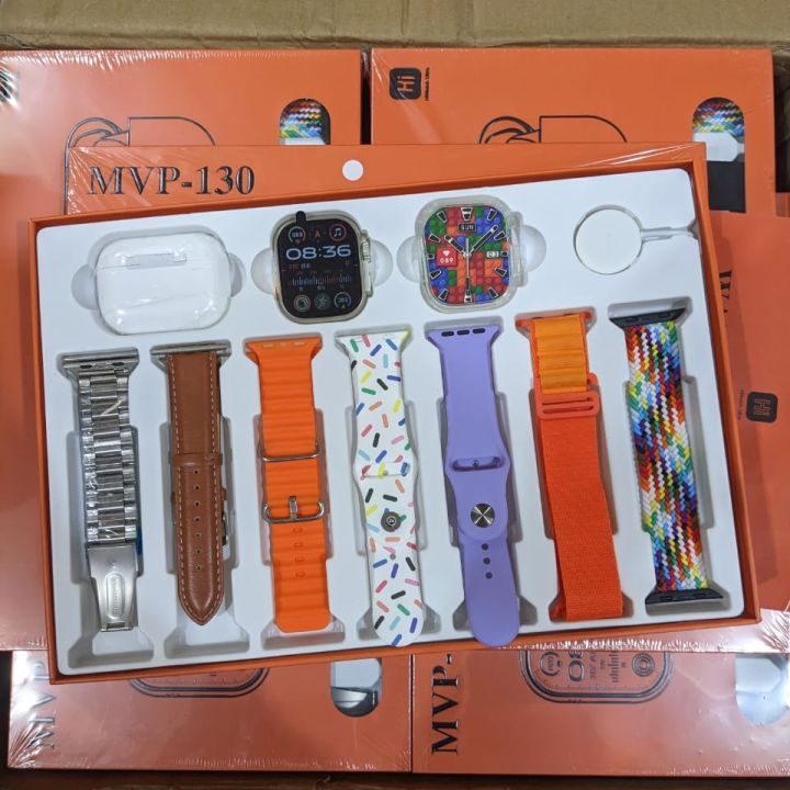 MVP-130 Ultra, Ultra 7 in 1, i50 Suit max, HK9 Ultra, i30 pro max, i20 ultra 2, DT900 Ultra availible smart watches in Reason able prize with different colour straps in Rendom colour | 49mm Big HD Display | touch watch