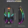 RGB Gaming Keyboard & Gaming Mouse & Mousepad - 7 Colour Wired RGB Mouse and Keyboard Set - USB Wired Pack For PC & Laptop - Black. 