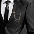 Men's Brooch Suit Pin Tassel Chains Pin Exquisite Jewelry Charm Brooch Lapel Pin Hanging Chains Brooches for Coat Suit Shirts Dance Ceremony. 