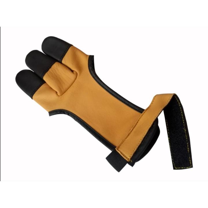 3 finger Archery Shooting Glove pure leather  Bow Gloves