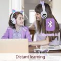 Cat Ear Headset, Bluetooth 5.0 LED Cat Ear Headphones Kids Headset Young Glowing Cat Ear Headphones - Bluetooth Headphones for Kids, Cute Ear Cat Ear LED Light Up Foldable Headphones. 