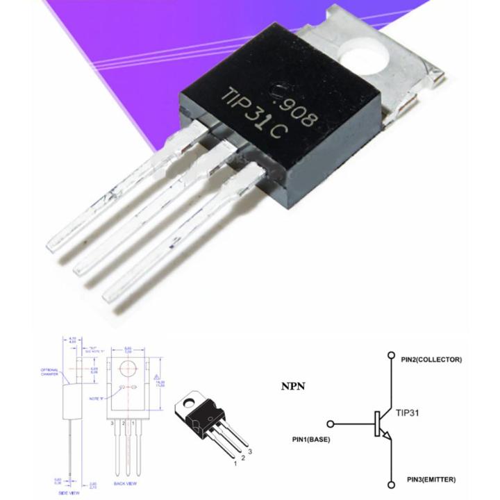 2pcs TIP31C TIP31 NPN Power Transistor TO-221 TIP31C TIP31 NPN Power Transistor TO-221