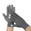 Touchscreen labor protection breathable wear resistant nylon adhesive gloves anti slip and durable mobile phone OEM. 