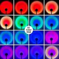 Remote Control RGB Sunset Lamp Projector 16 Colors LED Night Light - Mobile Photography Backgrounds Sunlight Lamp Accessories Kit - Rainbow Lighting Modes USB Powered -  Table Lamp For Bed Room Side Table Night Lamp For Photoshoot , Mobile Photography. 