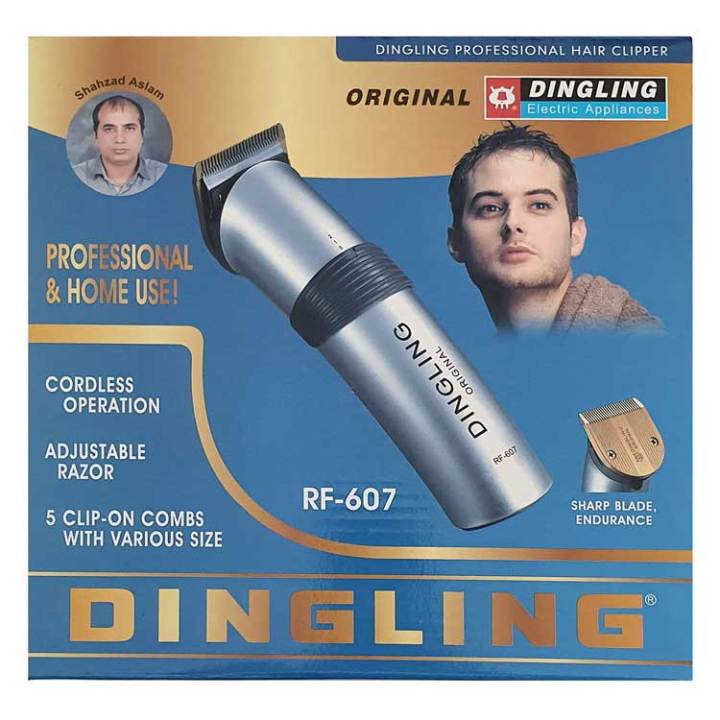 DINGLING RF-607 Professional Hair Trimmer/Clipper for Men | High Quality Rechargeable Beard Trimmer for home and professional usage | Original Hair and Beard Shaving trimmer | "Precision Grooming, Effortlessly Defined"
