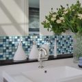 Techmanistan Pack Of 10 - Mosaic Tile Stickers Wall Stickers, Self Adhesive Wall Stickers, 3D Waterproof Brick Pattern Wall Tile Stickers - 10cm x 10cm. 