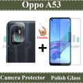 Oppo A53 Glass Protector Tempered Glass Screen Protection Polish Glass + Back Camera 9H Gorilla Flexible Protector For Oppo A53. 