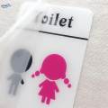 Children Restroom Sign WC Sign Washroom Plaque Self-sticks Wardrobe Decor for Bathroom Restroom. 