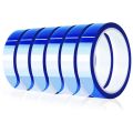 6 Rolls 20mm X33M Blue Heat Tape High Temperature Heat Resistant Tape Heat Transfer Tape for Heat Sublimation Press. 