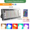 50W RGB LED Flood Light Spotlight 220V IP66 Outdoor Lighting Waterproof Floodlight & Remote Control. 