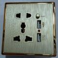 Golden Universal Wall Power Socket Dual USB Ports Charger Outlet Plug Adapter. 