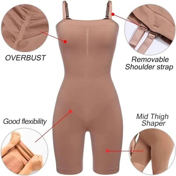 New High Quality Tummy Control Butt Lifter Seamless Body Shaper Soft Bodysuit Removable Strap Shapewear Bodysuits for Women 3029