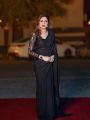 Black Embellished Chiffon Saree paired with a Kat Dana Blouse [Stitched]. 