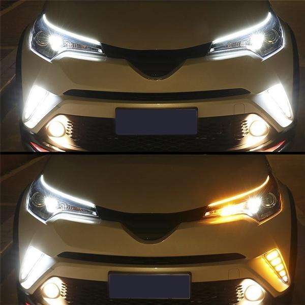 thumbnail interactive-video image 1 of 2X LED Switchback DRL Strips - White Daytime Running + Yellow Sequential Turn Signal - IP67 1 of 5