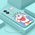Vivo Y17s Cute Lucky Doraemon Phone Cover Liquid Silicon Case Shockproof Casing. 