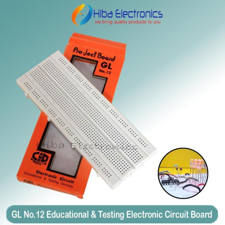 GL No.12 Educational & Testing Electronic Circuit Breadboard 830 Points Solderless Prototyping Breadboard for DIY Projects