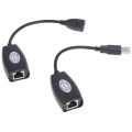 USB UTP Extender Adapter Over Single RJ45 Ethernet CAT5E 6 Cable Up to 150ft. 
