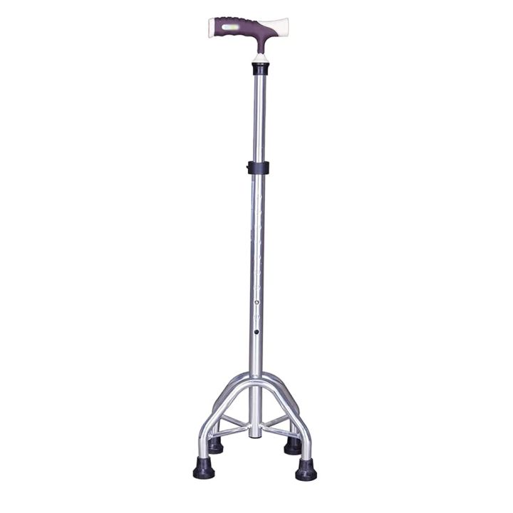 Imported Aluminum Quad Cane Four Feet Adjustable Crutch Walking Stick -Light Durable height Adjustable