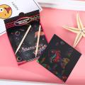 Scratch Art Set, 100 Piece Rainbow Magic Scratch Paper for Kids Black Scratch Off Art Crafts Notes Boards Sheet with 2 Wooden Stylus for Easter Party Game Christmas Birthday Gift. 
