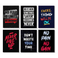 set of 6 Motivational sticky canvas frames for wall decore / sticky phototiles. 