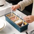 Kitchen Spice Rack Organizer with Spoons | Transparent Lid and Box | 4 Pcs Detachable Spice Jars | 4 Partitions Spices Box | 4 Grid Space Jars | 4 in 1 Partitions Kitchen Seasoning Box | SJR Collections. 