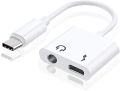 USB C to 3.5mm AUX Earphone Type-C Adapter 2-in-1 Fast Charge Type C 3.5 mm Headphones USB C Audio Jack Cable Converter. 