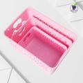 Plastic Storage Basket Multipurpose Colorful for Kitchen & Home Organizer Box for Wardrobe, Fruits Vegetables, Toys, Stationary items (Storge Basket Without Lid-3Pcs). 