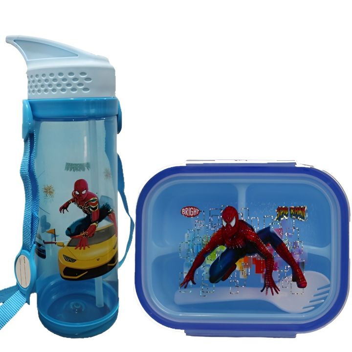 Bright Spider-Man Water Bottle and Lunch Box combo