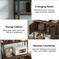 Kitchen Bakers Rack with Hutch, 5 Tier Kitchen Utility Storage Shelf with Cabinet Microwave Oven Stand Rack,. 