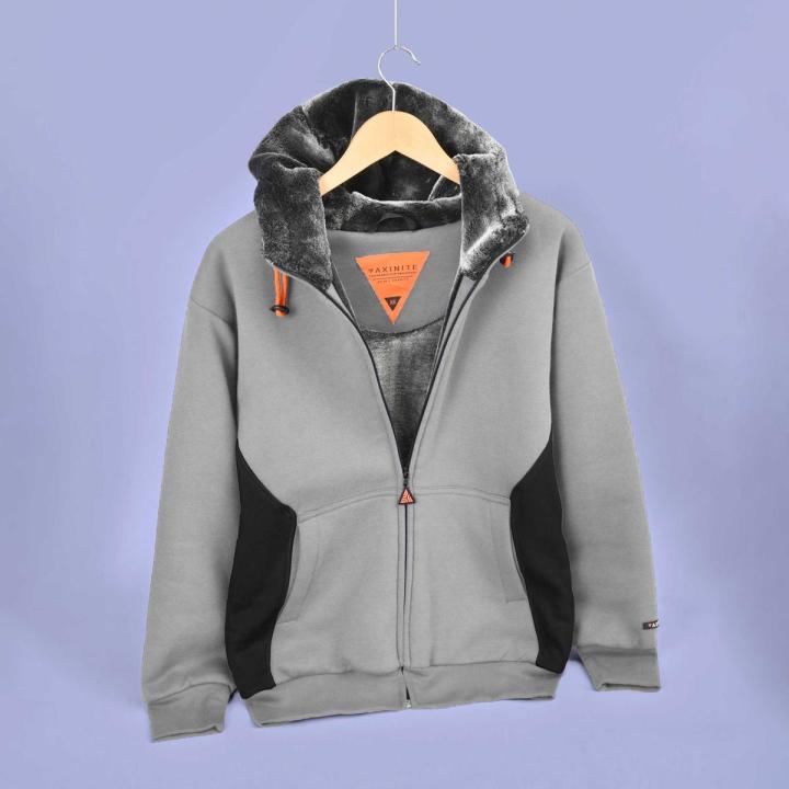 ELO - Axinite Unisex AX 96 Contrast Panel Fleece Zipper Hoodie