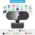 Webcam with Microphone and Tripöd for PC, Desktop, Laptop, Plug and Play USB Web Camera with Privacy Cover, 1080P Full HD Webcam for Conference, Studying, Zoom, Skype, Compatible Windows, Mác Android & More.. 