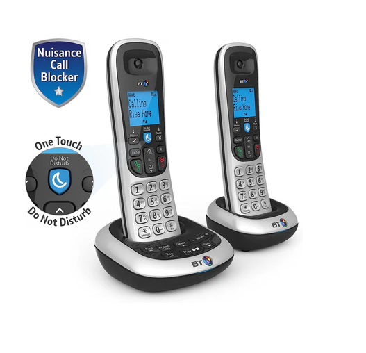BT 2700 Dual (02 sets) PTCL Wireless landline phone plus intercom with Speaker phone, Answering Machine, Backlit LED and free 04 new rechargeable Cells