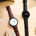 Fashion Men's Watch Ultra-Thin Calendar Non-Mechanical Quartz Watch Business Style High-End Handsome Watch Men. 
