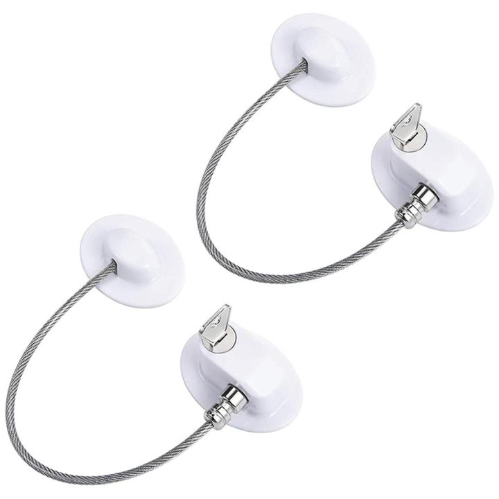 2 Pcs Fridge Lock, Refrigerator Lock for Children, Mini Fridge Locks for Kids, Freezer Lock, Used in Refrigerator Door